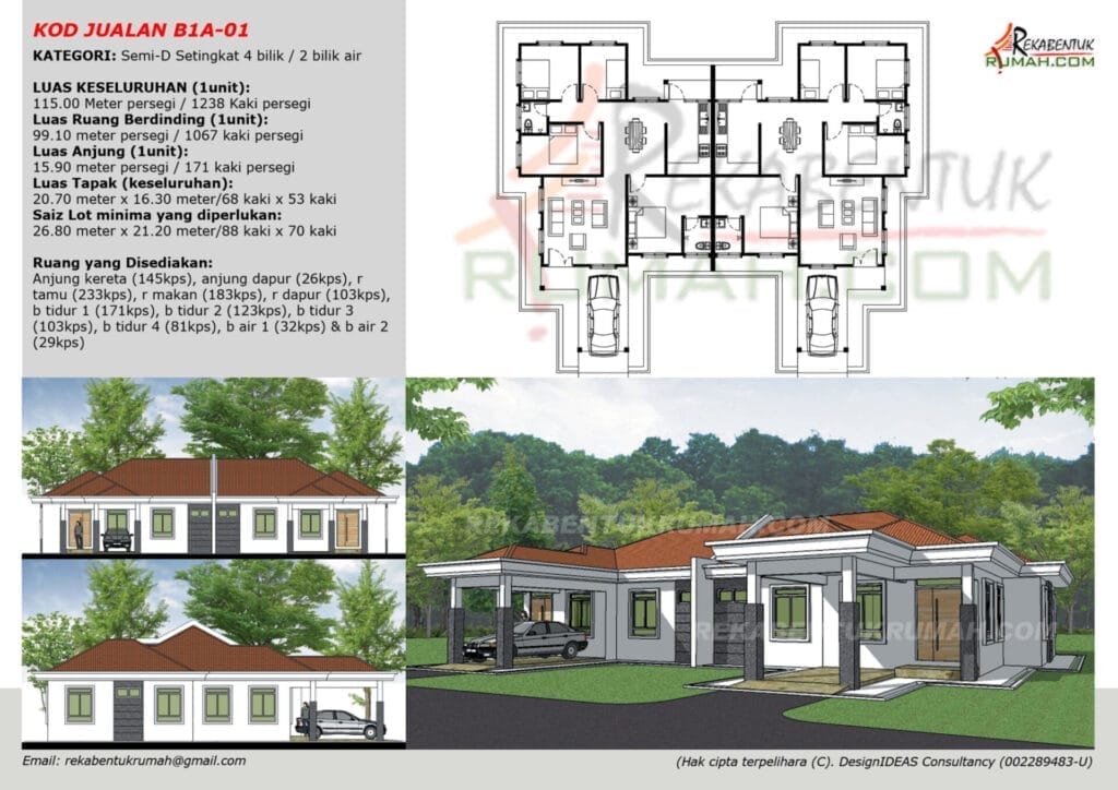 1 Tingkat Semi-D <1,400 sqf 1 1 Tingkat SemiD 1400sqf Page2